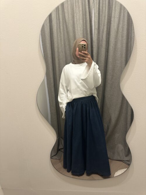 COTTON DENIM SKIRT