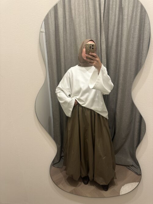 COTTON BALLOON SKIRT - TAUPE - Afbeelding 3