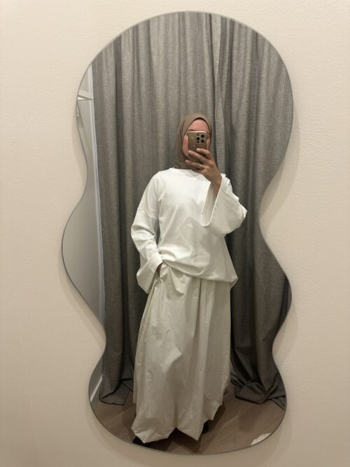 COTTON BALLOON SKIRT - CREME - Afbeelding 3