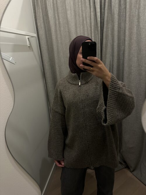OVERSIZED VEST - DARK TAUPE - Afbeelding 2
