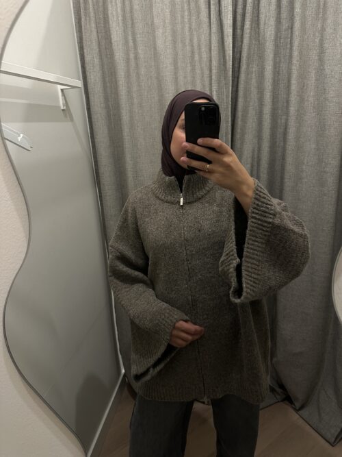 OVERSIZED VEST - DARK TAUPE