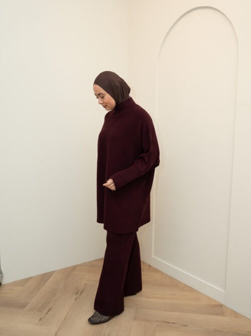 Alternative view of SMALL SLEEVE VISCOSE TWINSET - PRUNE