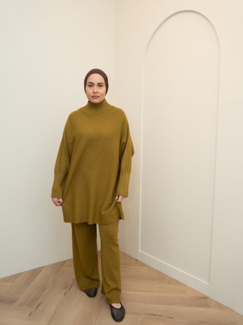 SMALL SLEEVE VISCOSE TWINSET - PISTACHIO