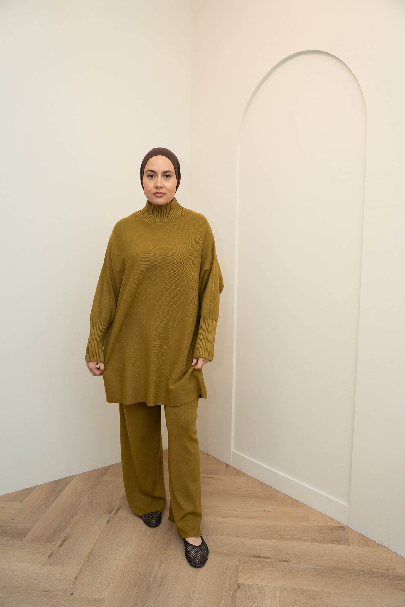 SMALL SLEEVE VISCOSE TWINSET - PISTACHIO