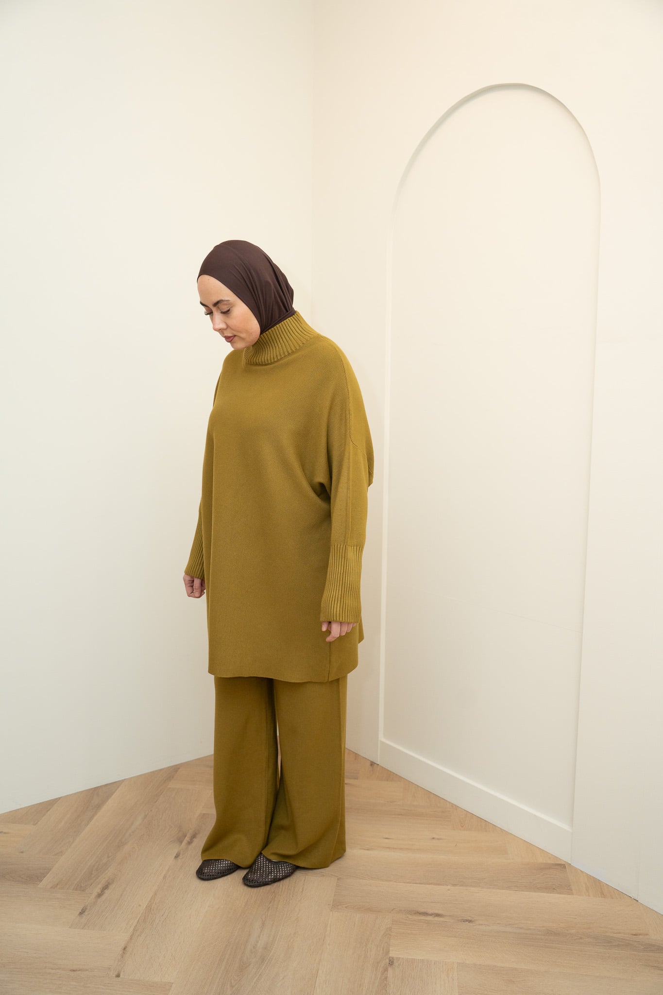 SMALL SLEEVE VISCOSE TWINSET - PISTACHIO - Afbeelding 3
