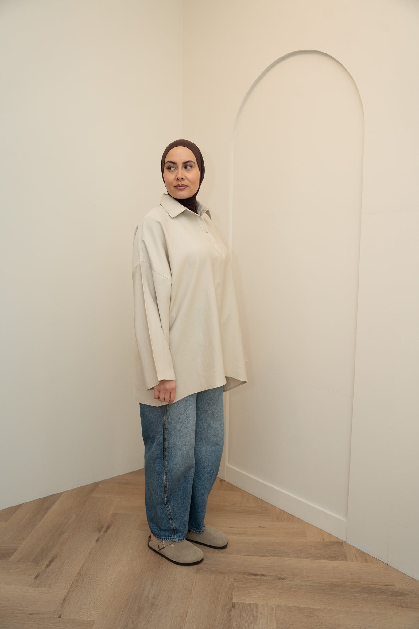 RAYON POLO TOP - SAND